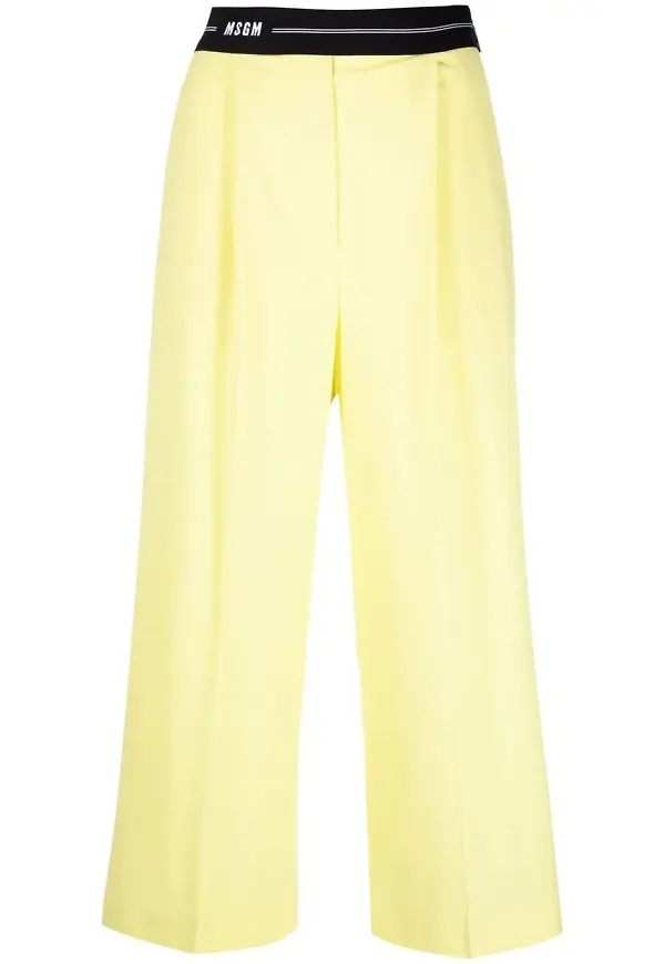 MSGM trekvartsbyxor med logotyp - Gul