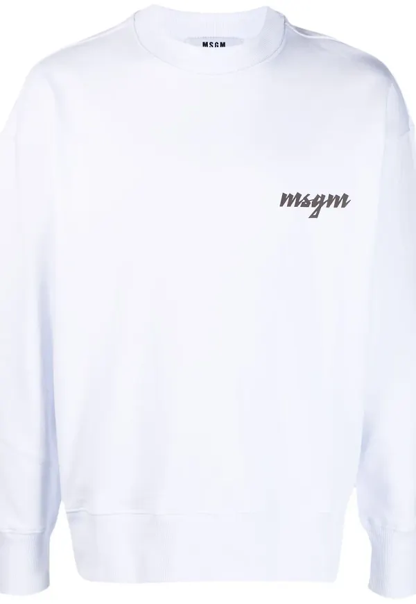 MSGM tröja med logotyp - Vit