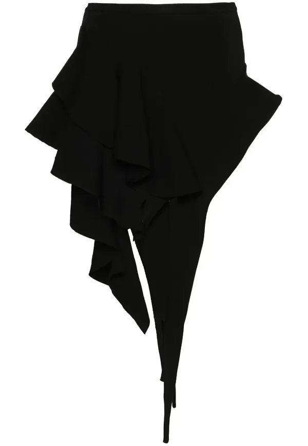 Mugler asymmetrisk stickad minikjol - Svart