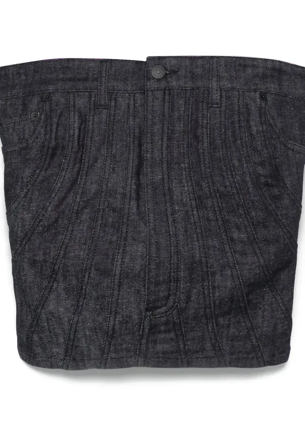 Mugler bustiertopp i denim - Blå