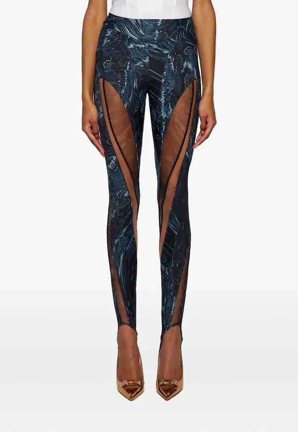Mugler Illusion leggings - Grå