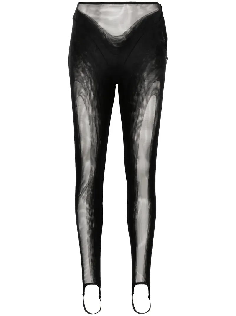Mugler leggings med resårhälla - Svart