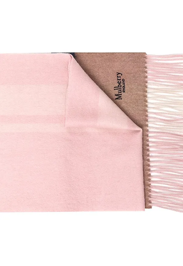 Mulberry randig stickad halsduk - Rosa