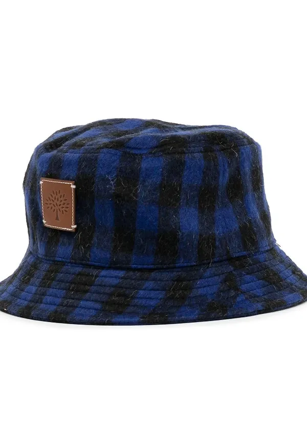 Mulberry skotskrutig hatt - Blå