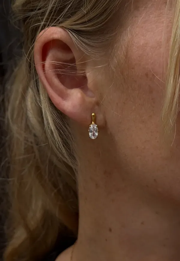 Muli Collection - Guld - Oval Cut Drop Earring