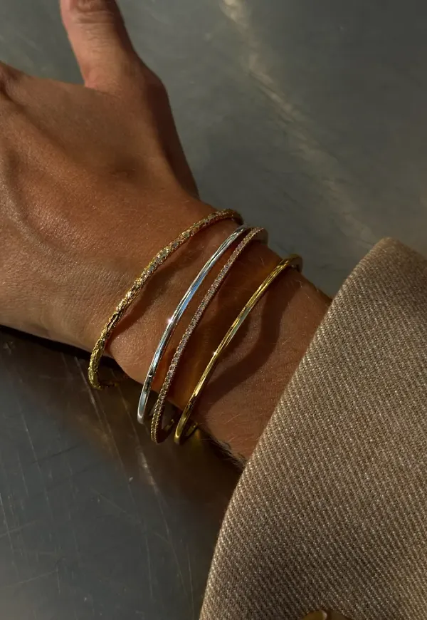 Muli Collection - Guld - Thin Bangle Bracelet