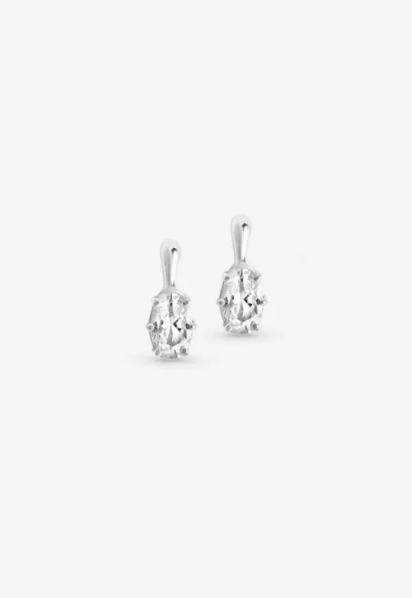 Muli Collection - Silver - Oval Cut Drop Earring