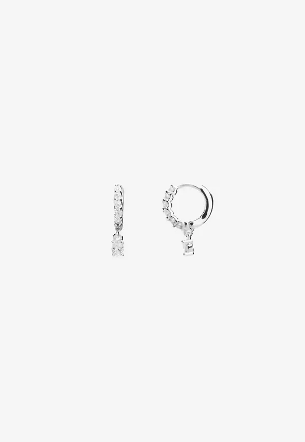 Muli Collection - Silver - Oval Cut Huggie