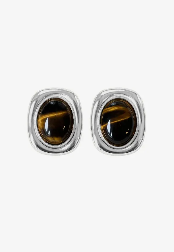 Muli Collection - Silver - Paloma Oval Earrings