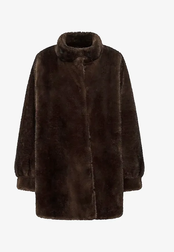 My Essential Wardrobe - Fuskpälskappa MWEaston Long Fur Jacket - Brun