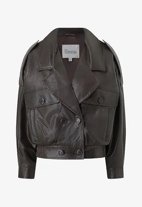 My Essential Wardrobe - Skinnjacka Jackiemw Leather Jacket - Brun