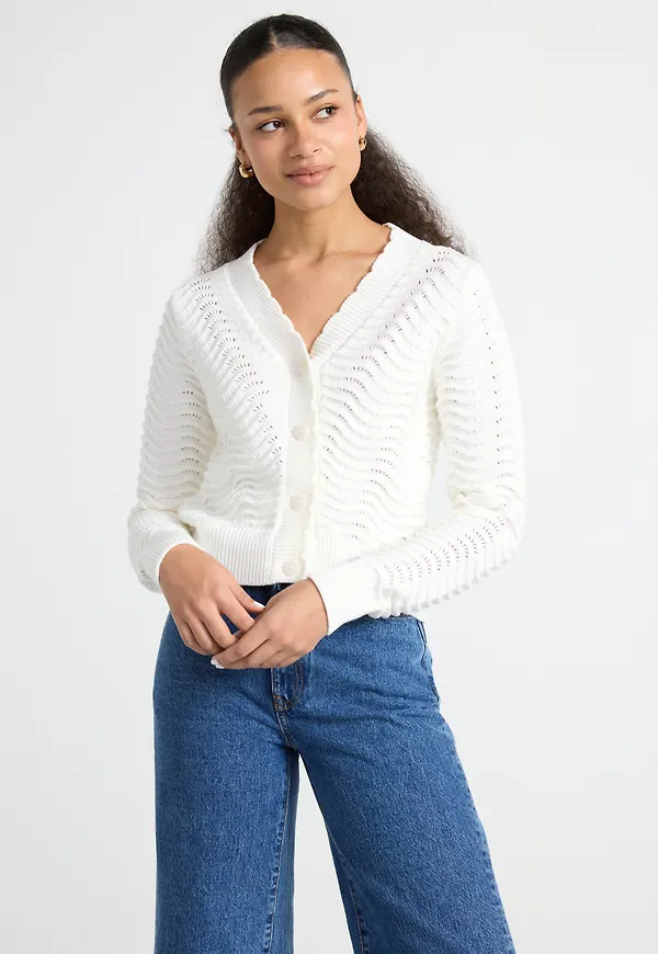 Mönsterstickad Cardigan