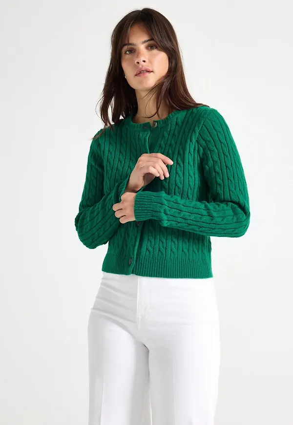 Mönsterstickad cardigan