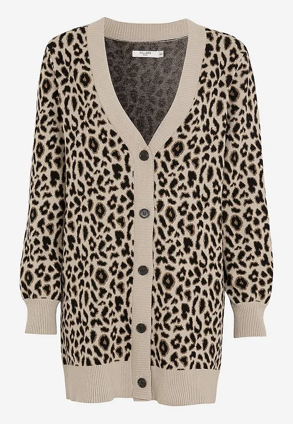 Mönsterstickad cardigan