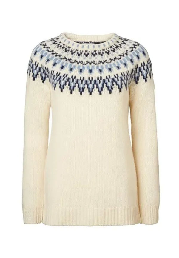 Mönsterstickad Jumper - Veda Offwhite