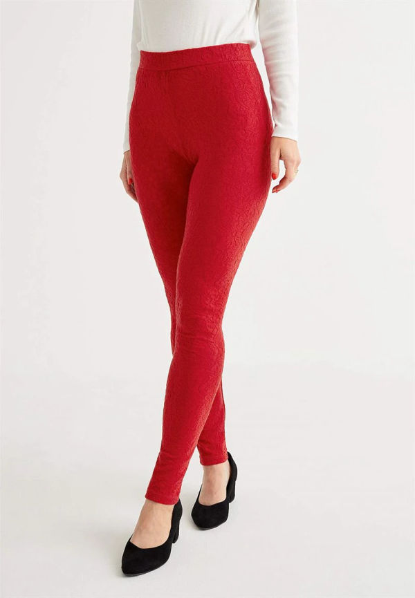 Mönsterstickade leggings
