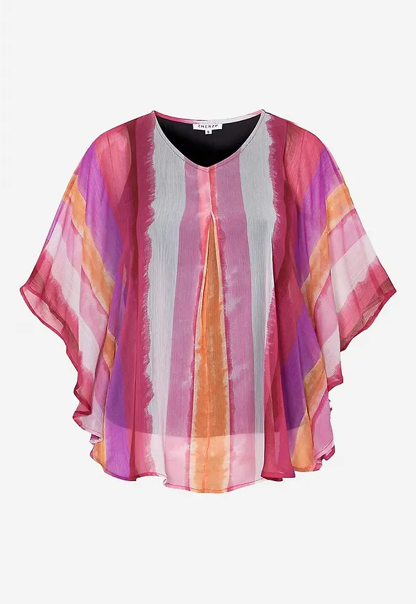 Mönstrad blus i chiffon Desiree