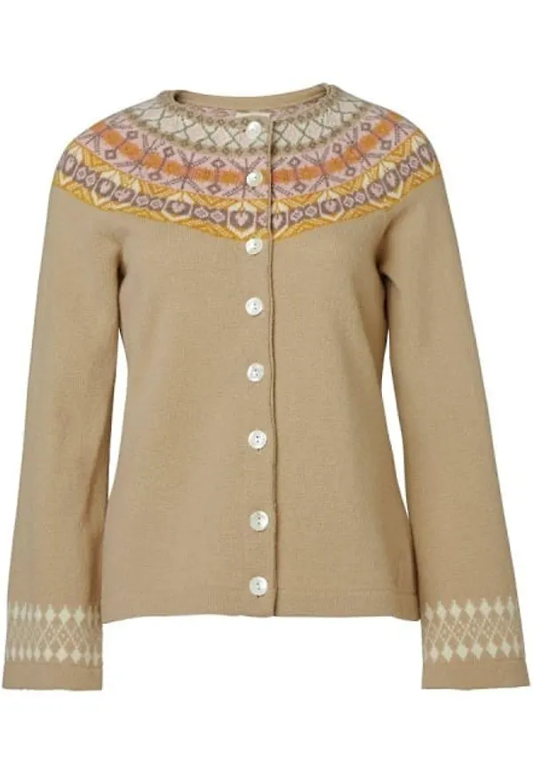 Mönstrad Cardigan - Vendela Beige