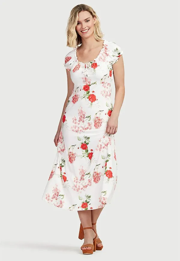 Mönstrad klänning Monica long dress