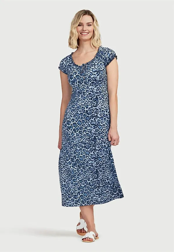 Mönstrad klänning Monica long dress