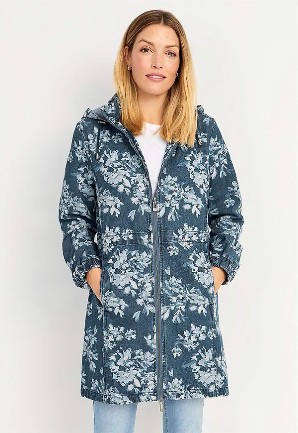 Mönstrad parkas i denim Denice