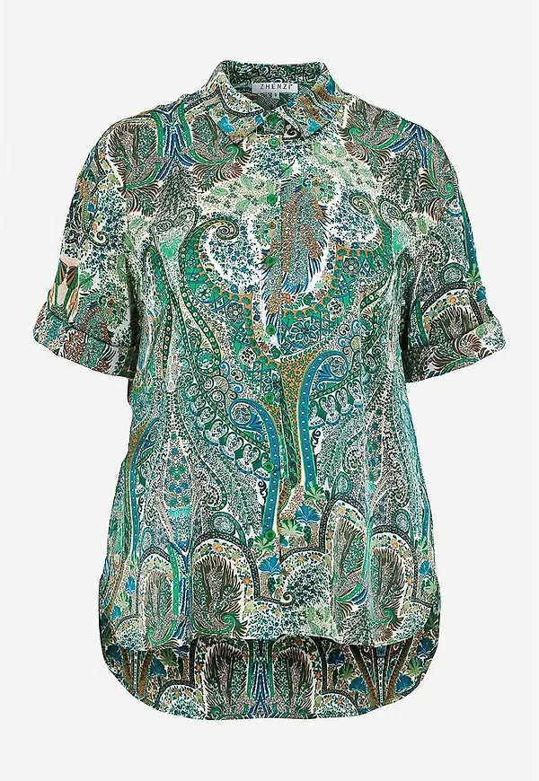 Mönstrad satinblus Lisbeth