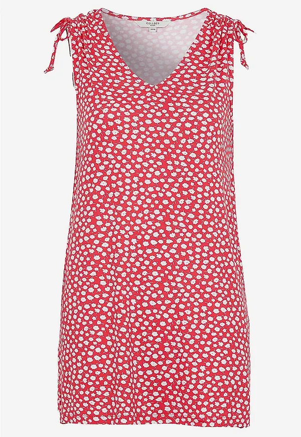 Mönstrad trikåtunika med knytdesign Lina
