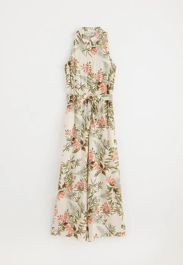 Mönstrad ärmlös jumpsuit