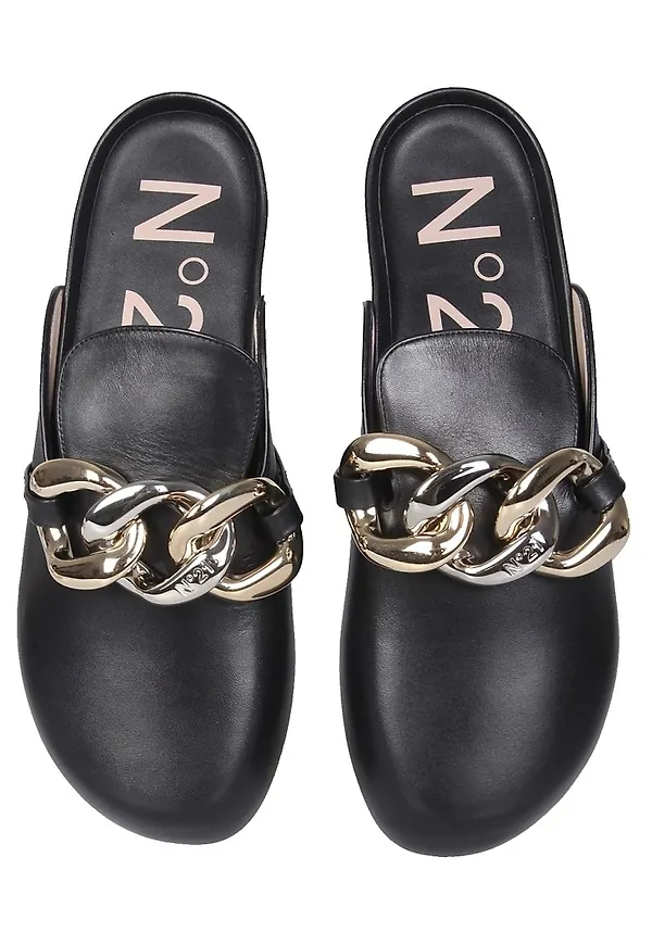 N21 Mules With Oversized Chain Svart, Dam