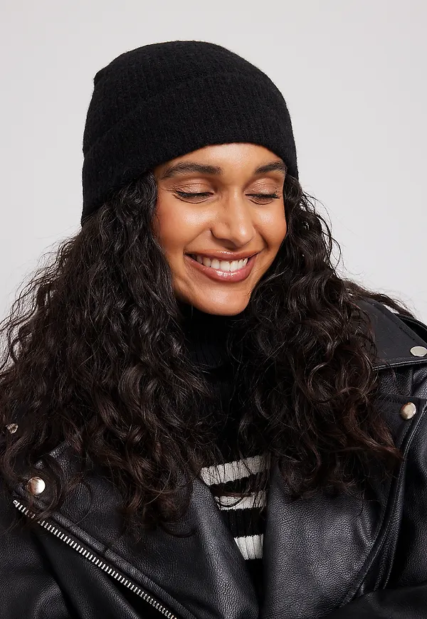 NA-KD Accessories Alpackamix beanie - Black