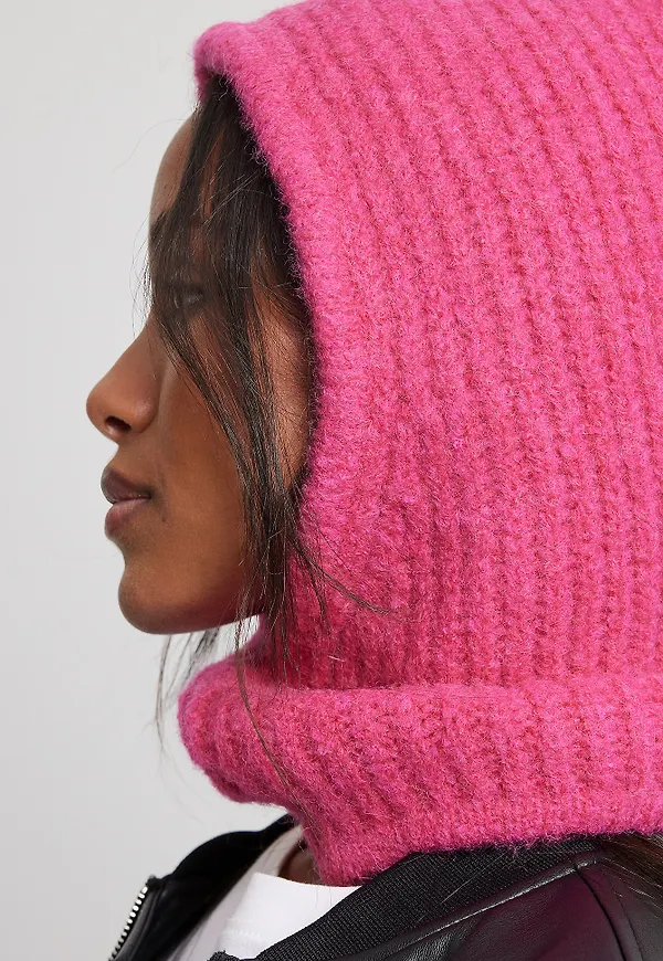 NA-KD Accessories Stickad balaklava - Pink