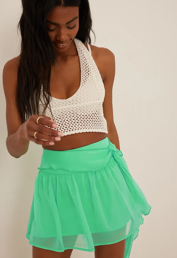 NA-KD Asymmetrisk kjol - Green