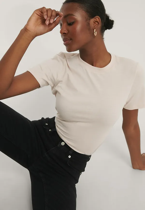 NA-KD Basic Bas-T-Shirt - Beige
