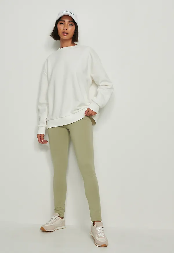 NA-KD Basic Basleggings - Green