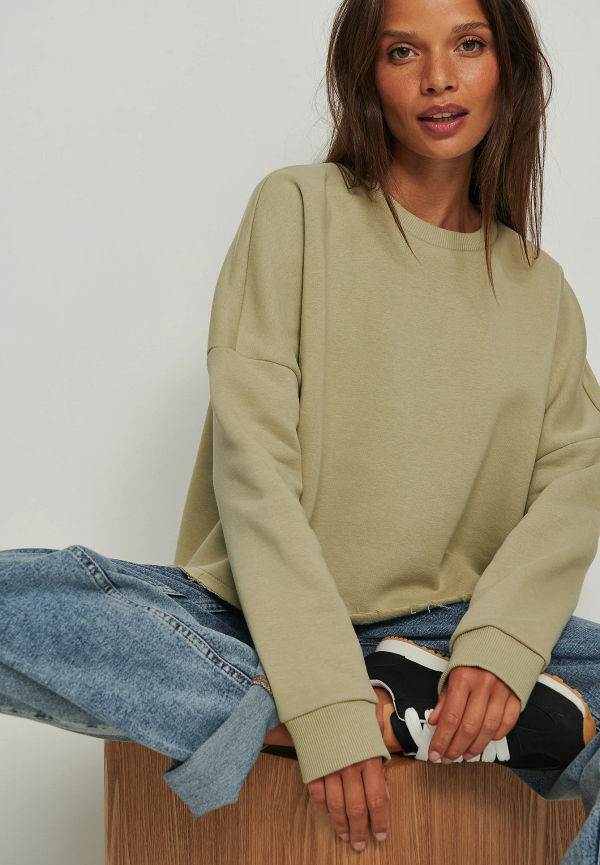 NA-KD Basic Ekologisk baströja - Green