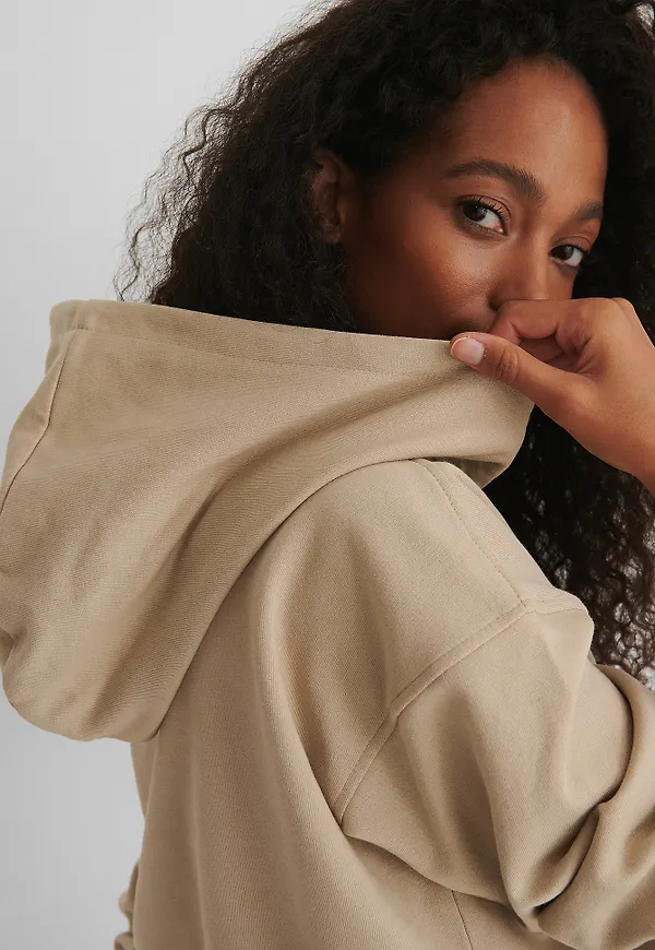 NA-KD Basic Ekologisk hoodie - Beige