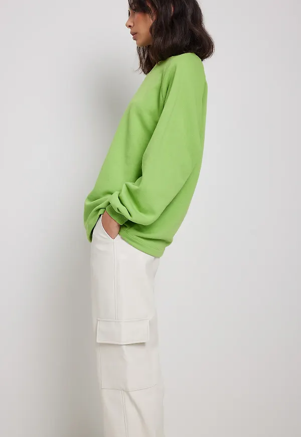 NA-KD Basic Ekologisk lång baströja - Green