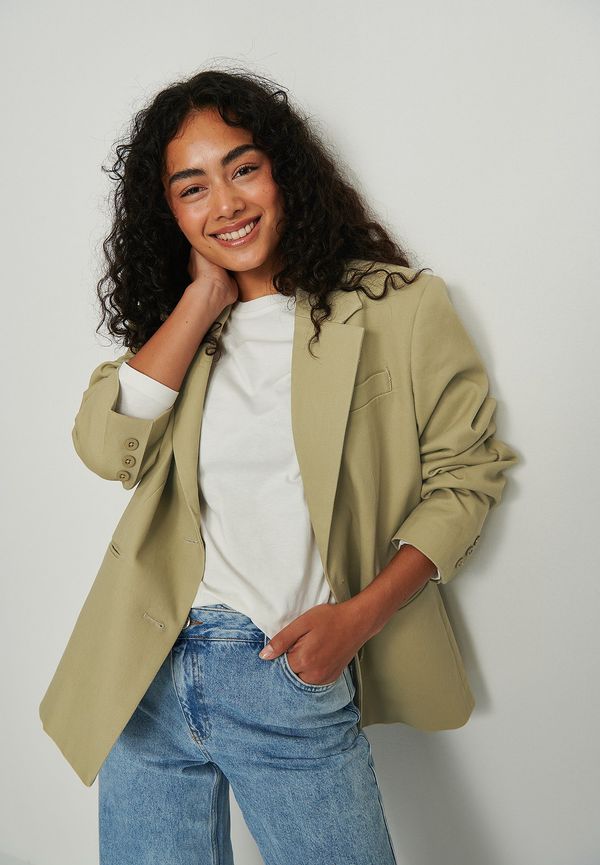 NA-KD Basic Ekologisk oversize topp med lång ärm - Offwhite