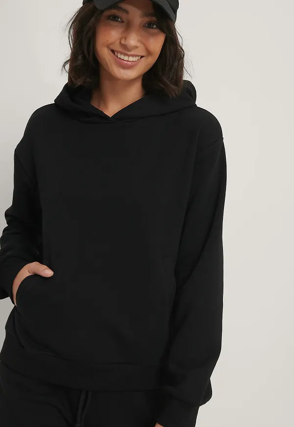 NA-KD Basic Hoodie - Black