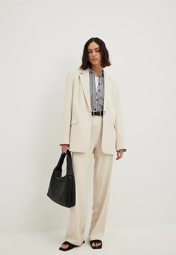 NA-KD Basic kostymbyxor - Beige