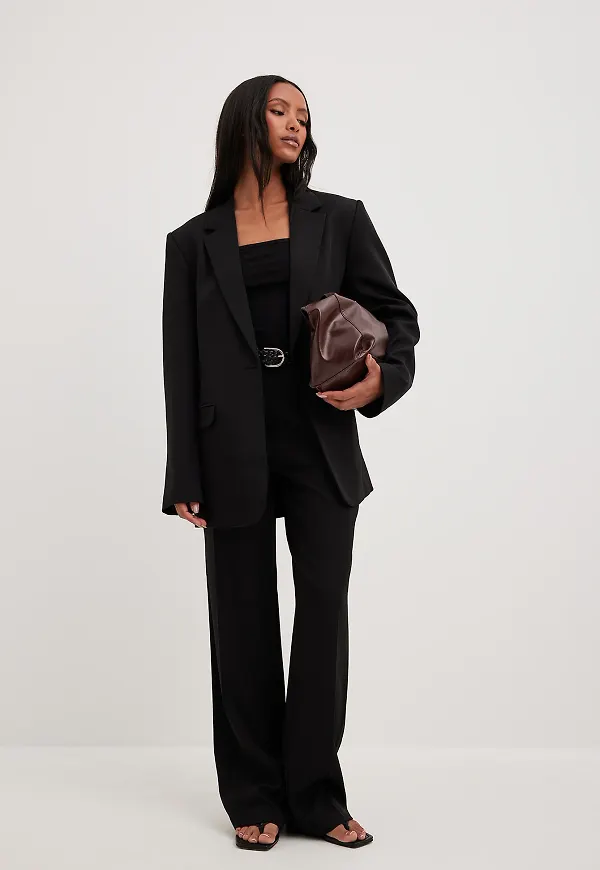 NA-KD Basic kostymbyxor - Black