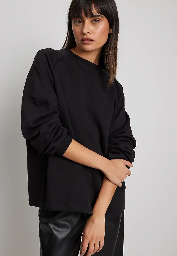 NA-KD Basic Lång baströja - Black