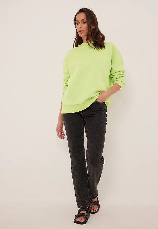 NA-KD Basic Oversized sweatshirt - Green