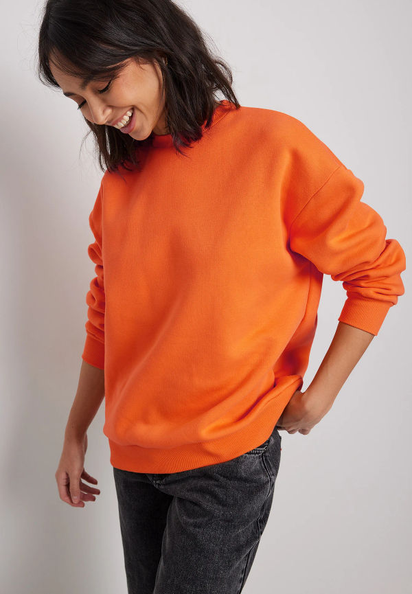 NA-KD Basic Oversized sweatshirt - Orange
