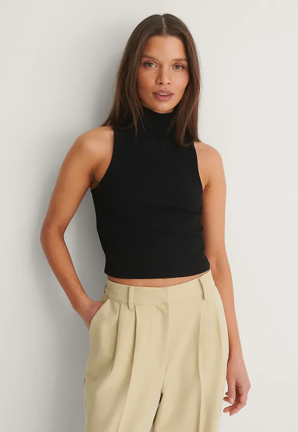 NA-KD Basic Polotopp - Black