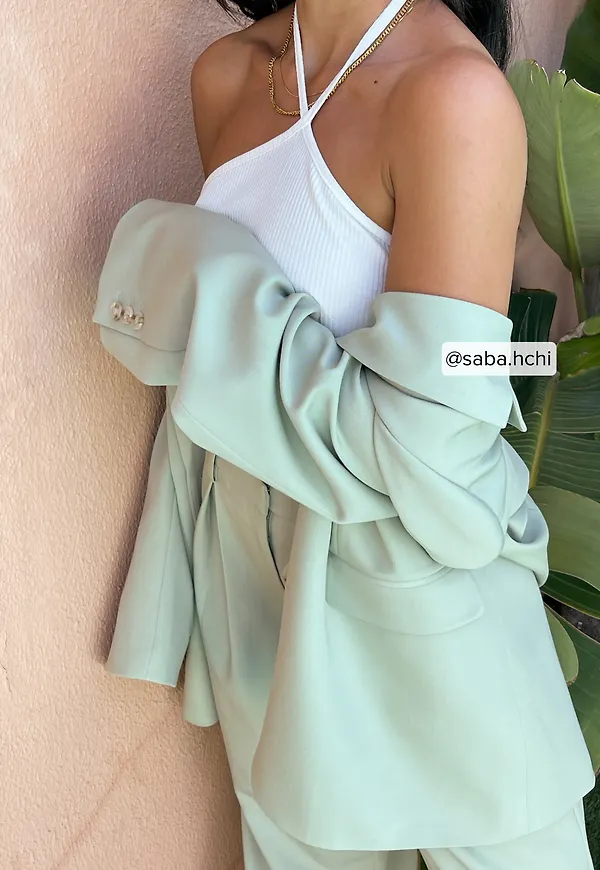 NA-KD Basic Ribbed Halterneck Top - Offwhite