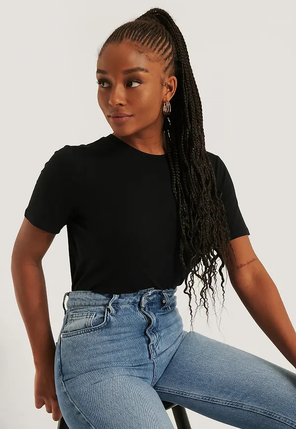 NA-KD Basic T-shirt - Black