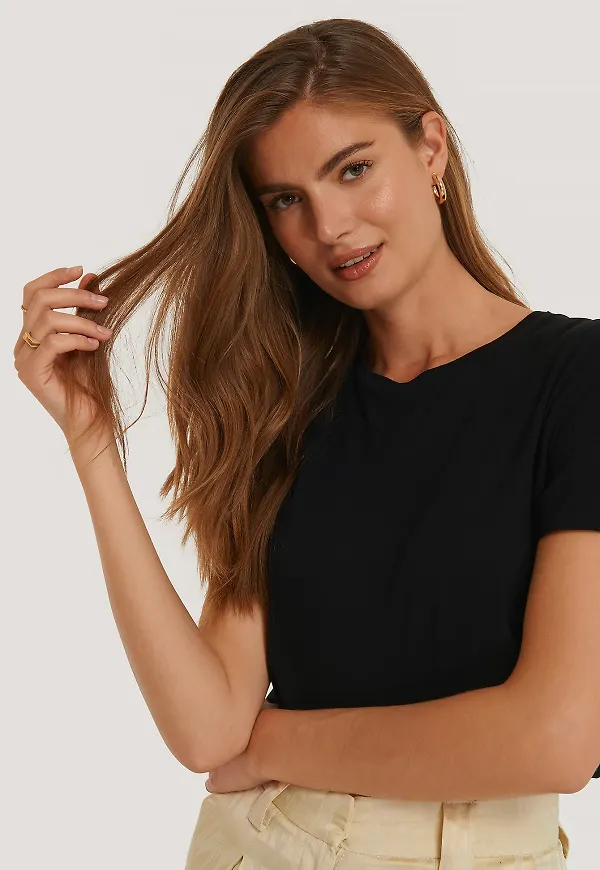 NA-KD Basic T-Shirt - Black