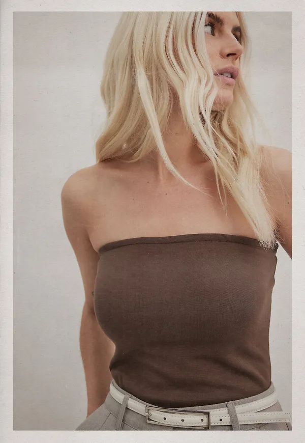 NA-KD Basic Tub-topp - Brown