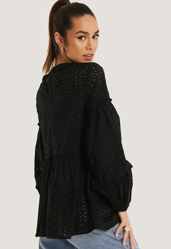 NA-KD Boho Blus - Black